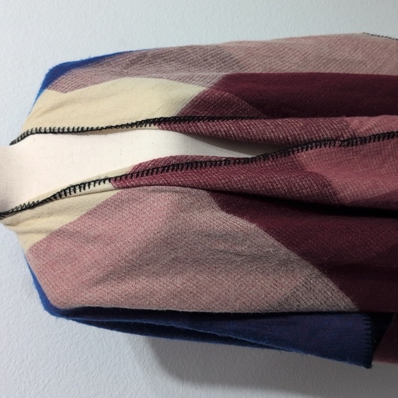 Eddie Bauer Color Block Plaid Inspired Oversize Wrap Wearable Blanket Soft Shawl - Picture 3 of 8